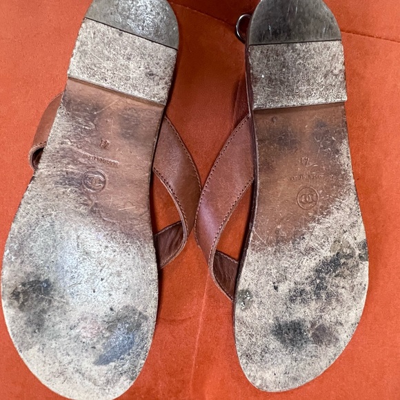 Pre owned Authentic Chanel Interlocking CC Logo Leather Flip Flops - Picture 5 of 12